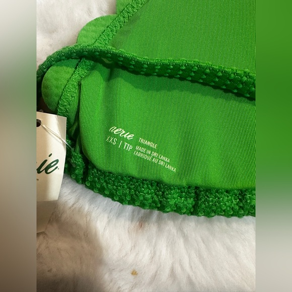 NWT Aerie Waffle Scalloped String Triangle Bikini Top - Picture 6 of 6